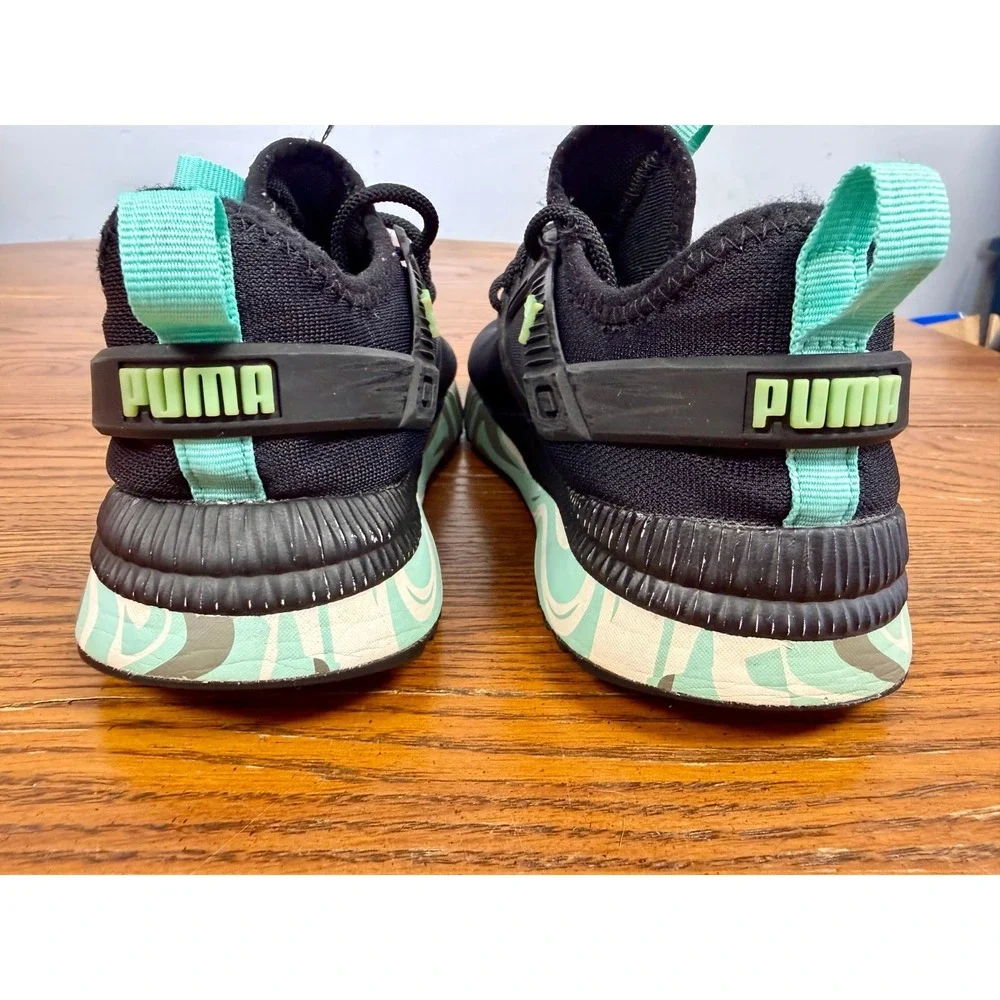 Puma‎ Pacer Next Excel Kids Sneakers Black Mint Green 368780-01 Size 4C